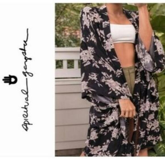 Spiritual Gangster Maya Kimono Robe Black One Size - 86 - Picture 15 of 15